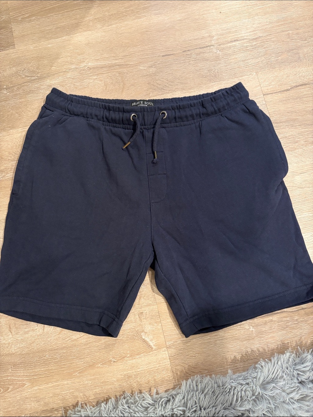 Brave Soul Men's Navy Elastic Waist Athletic Shorts